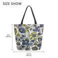 thumbnail image 5 of FORMRS Womens Canvas Tote Bag with Zipper Inner Pocket Shoulder Handbag, Green Floral, 5 of 7