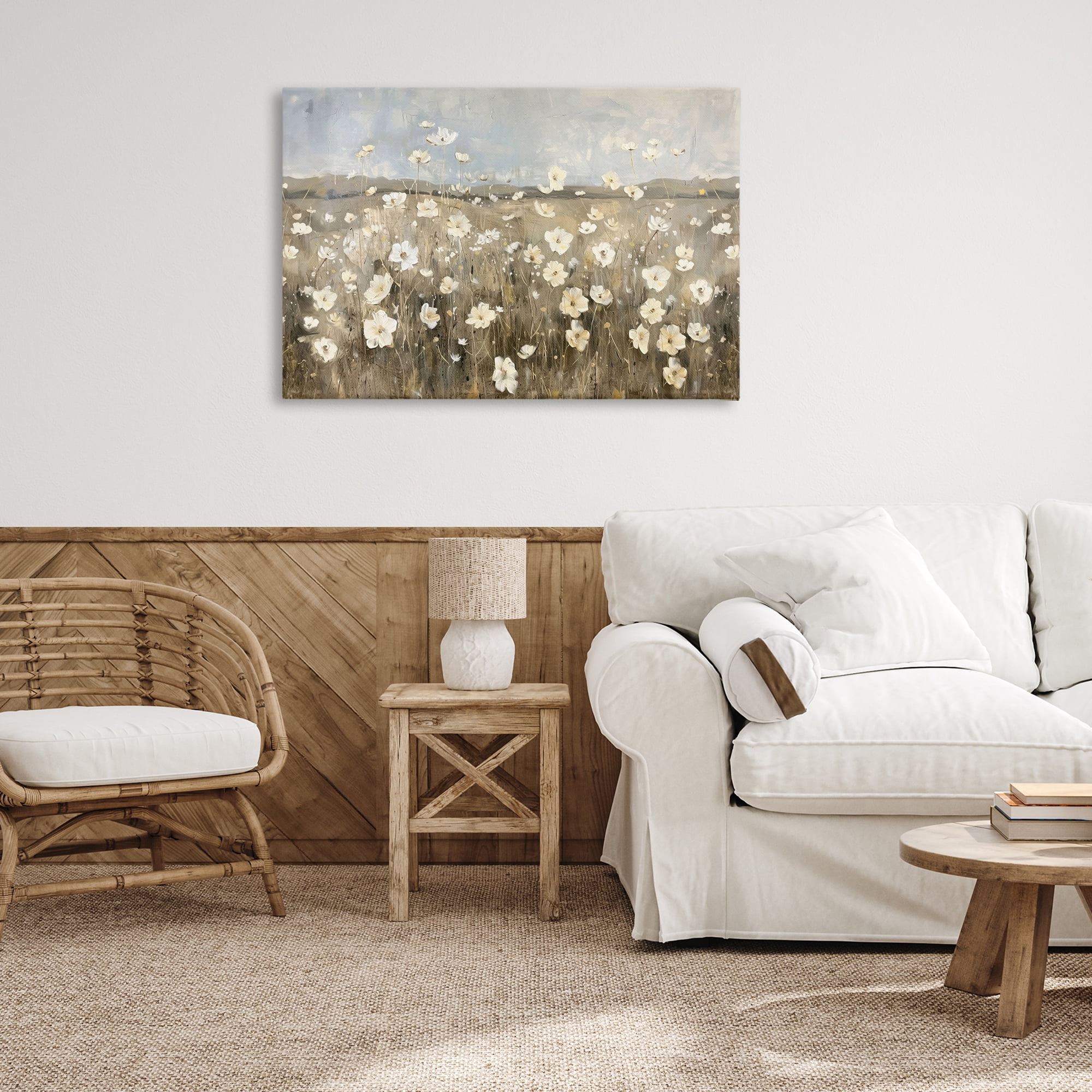 Stupell Industries Prairie Wildflower Meadow Landscape Painting Gallery Wrapped Canvas Art Print Wall Art, 36 x 24