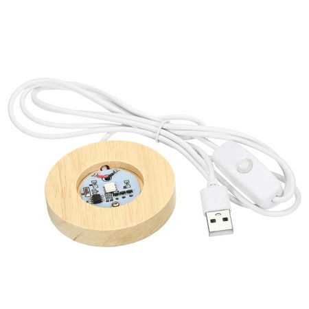 

Uxcell Round Wooden 2.56 Colorful Light Display Base Stand LED Light Wood Color