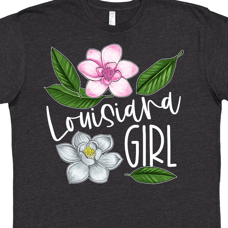 Inktastic Louisiana Girl Magnolia Flowers and Leaves T-Shirt