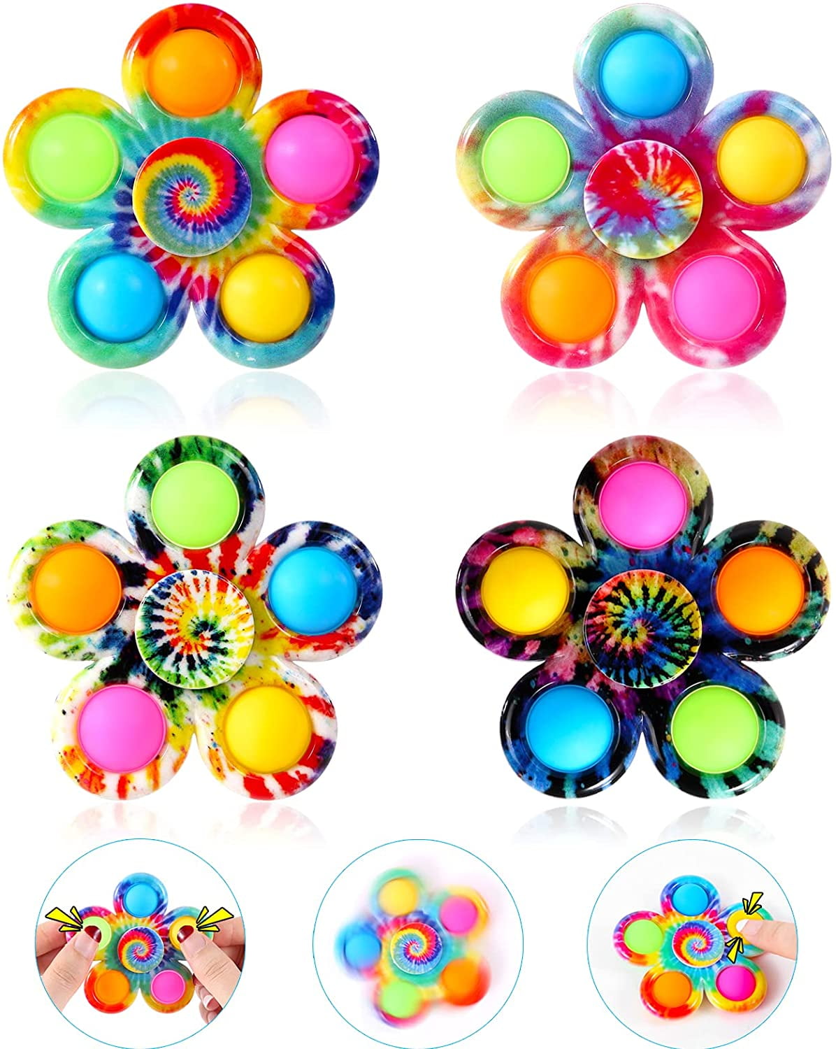 Popper Fidget Spinner Toys 4 Pack 