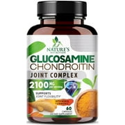 Glucosamine Chondroitin MSM 2100mg Complex - Joint Support Supplement for Joint Mobility & Comfort For Men and Women with Turmeric & Boswellia, Triple Strength Glucosamine Supplements - 60 Capsules