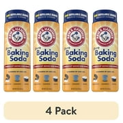 (4 pack) ARM & HAMMER Baking Soda Refillable Shaker, For Baking, Cleaning & Deodorizing, 12 oz