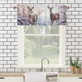 thumbnail image 3 of Deer Window Curtain Valances Cherry blossoms Winter Forest Snowy Tree Wild Animals Rod Pocket Window Valance for Living Room Bathroom Bedroom Kitchen 54 by 18 in, 1 Panel, 3 of 6