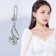 thumbnail image 4 of Fashion Earrings Stainless Steel Round Earrings Women Creative Earrings Diamond Dangling Earrings for Women Metal White, 4 of 4