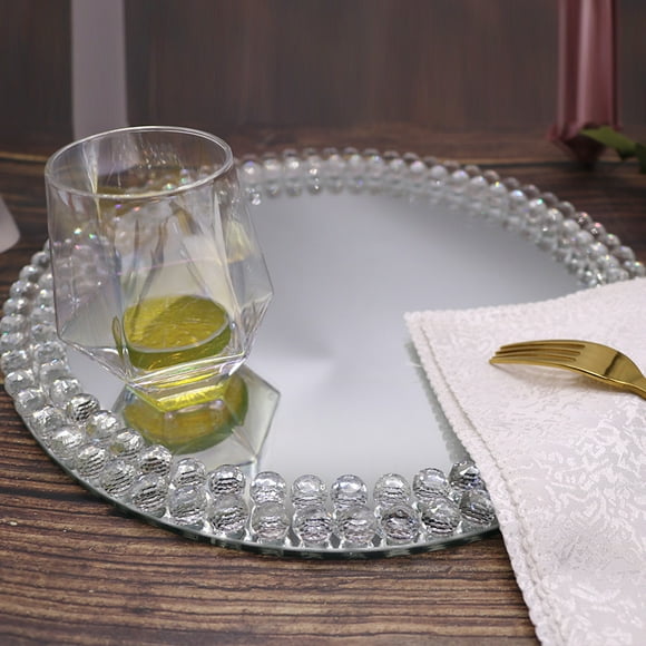 Elegant Silver Square Mirror Glass Plate - Versatile Decorative Centerpiece for Weddings, Banquets, Daily Use, Showrooms & | Minimalist Design, High-Quality Durable Material | Ideal Gift for Friends,