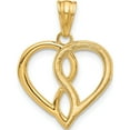 thumbnail image 3 of 14K Yellow & Rhodium With White Diamond-Cut Infinity Heart Pendant (Width 18.5) (Length 24.3) - Jbsp, 3 of 5