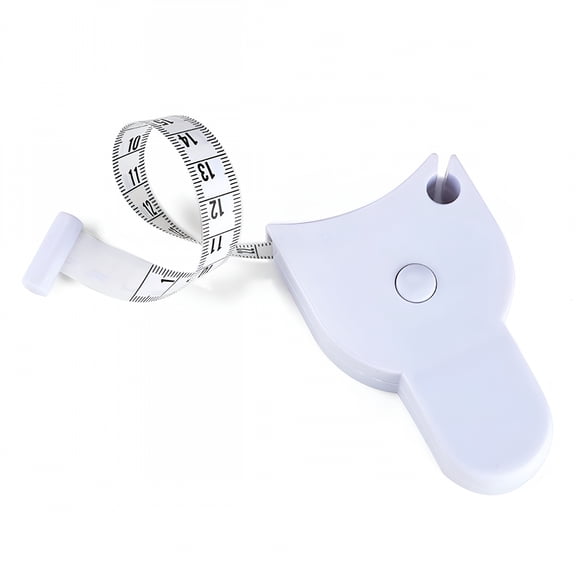 GJX 1 Counts Body Measuring Tape 60 Inch,Automatic Shrinkage 3D Measuring Tape for Home and Fitness,Retractable Portable Measuring Body Tool for Waist Arms Hip,White