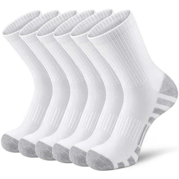 Calcetines deportivos para correr, calcetines de pantorrilla, calcetines deportivos acolchados y transpirables para hombres y mujeres (5 pares)