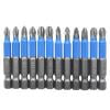 RuiJiao 12Pcs 50mm Phillips Screwdriver Bits - S2 Alloy Steel Magnetic 1/4" Hex Shank, Non-Slip Drill Bits Set