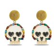 thumbnail image 5 of 2 pares de pendientes de Halloween para mujer, pendientes de calavera con esqueleto, Hey Boo, calabaza, fantasma, pendientes colgantes de color naranja, dorado, blanco y negro oso de fresa Electrónica, 5 of 5