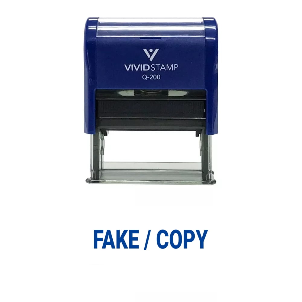 (3 pack) All Quality Fake/Copy Self-Inking Rubber Stamp (Blue Ink) - Q-300