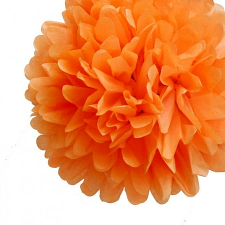 Quasimoon 20 Orange Tissue Paper Pom Poms Flowers Balls