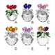 thumbnail image 3 of Ounissouiy Flor de cristal de estilo romántico de con hojas, decoración de simulación de rosas artificiales para sala de estar, regalo de Decoración del hogar Azul, 3 of 6