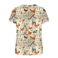 thumbnail image 5 of Odbmxy Womens T Shirts Short Sleeve Graphic Womens Tops Trendy Loose Butterfly Print Leisure Vacation Dressy Tops,S, 5 of 5