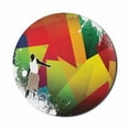 thumbnail image 1 of Basketball Mouse Pad for Computers, Sports Jump Background Geometrical Shapes Paint Splashes Modern Art, Round Non-Slip Thick Rubber Modern Gaming Mousepad, 8" Round, Multicolor, by Ambesonne, 1 of 2