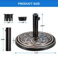 thumbnail image 3 of Base para paraguas Market, sencilla, de lujo, resistente, 11 kg, color bronce, 3 of 7