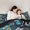 thumbnail image 4 of Manfei Skiing Game Gamer 7-Piece Bedding Comforter Set,Extreme Sport King Bedding Sets,Blue Black Bed Sheets For Kids,Super Cozy Room Decor Reversible, 4 of 8
