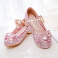 thumbnail image 6 of HAOTAGS Dress Shoes for Girls,Jewelry Etiquette Pearl Bow Students Party Performance Shoes Pink 11.5 M, 6 of 7
