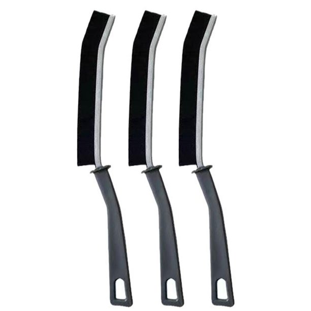 Cepillo de limpieza de huecos, ranura para ventana multifuncional, cepillo para polvo, herramientas para el hogar (3 uds., negro)