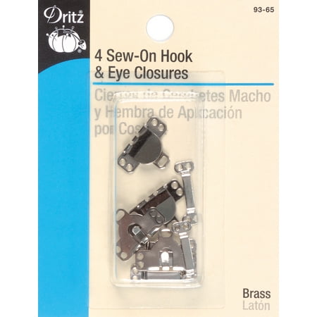 - Dritz Sew-On Skirt Hook & Eye Closures 4/Pkg-Nickel