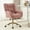 Pink, variant on Teddy Office Desk Chair with Gold Metal Base, 360 Degree Swivel Upholstered Vanity Chairs with Arms, Modern Swivel Rolling Chair for Living Room Bedroom, Green