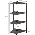 thumbnail image 3 of Corner Bookshelf, 4 Tier Corner Bookshelf, Freestanding Corner Bookshelf Shelf, Wood Storage Shelf with Metal Frame, Entryway, Home office, Gray, 3 of 5