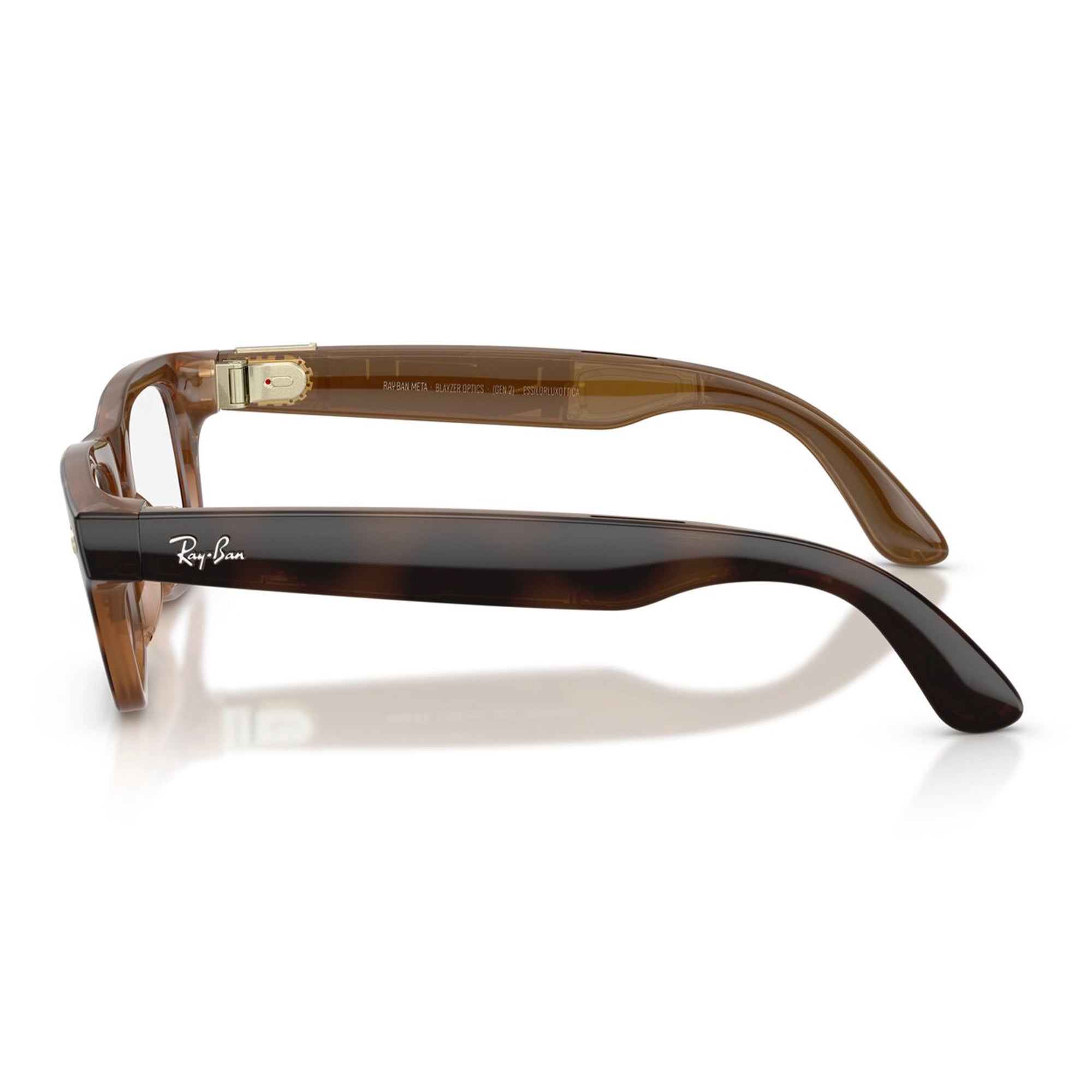 Ray-Ban Meta Gen 2 Blayzer Optics Smart Glasses, AI Meta Glasses with Photo and Video, Size 49, Havana/Clear