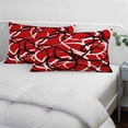 thumbnail image 4 of Red Geometric Queen Size Pillow Cover,Pillowcase Protectors with Zipper,Breathable Decorative Throw Pillow Case Cover,Modern Abstract Black White Striped Lines Pillow Shams for Couch Sofa 20x30Inch, 4 of 8