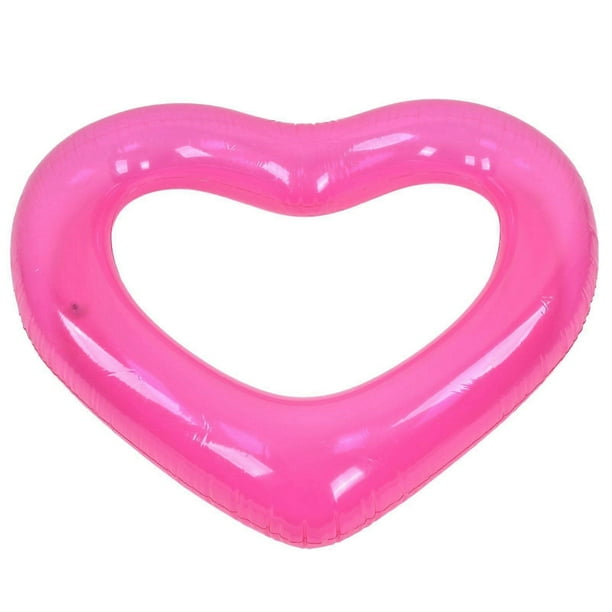 Heart Pool Float PVC Material Skin Friendly Lightweight Pink Romantic Style Floating Tubes for Summer