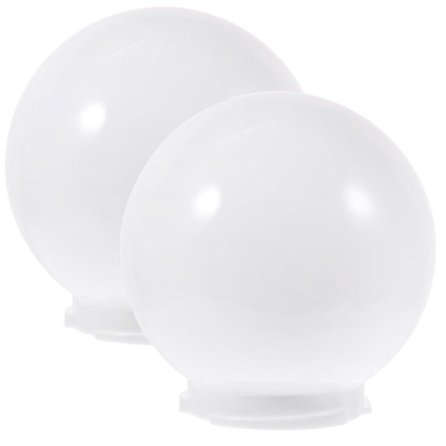 Miangastore Acrylic White Outdoor Lampshade for Wall Post Globe Light Cover Replacement 2 Pieces