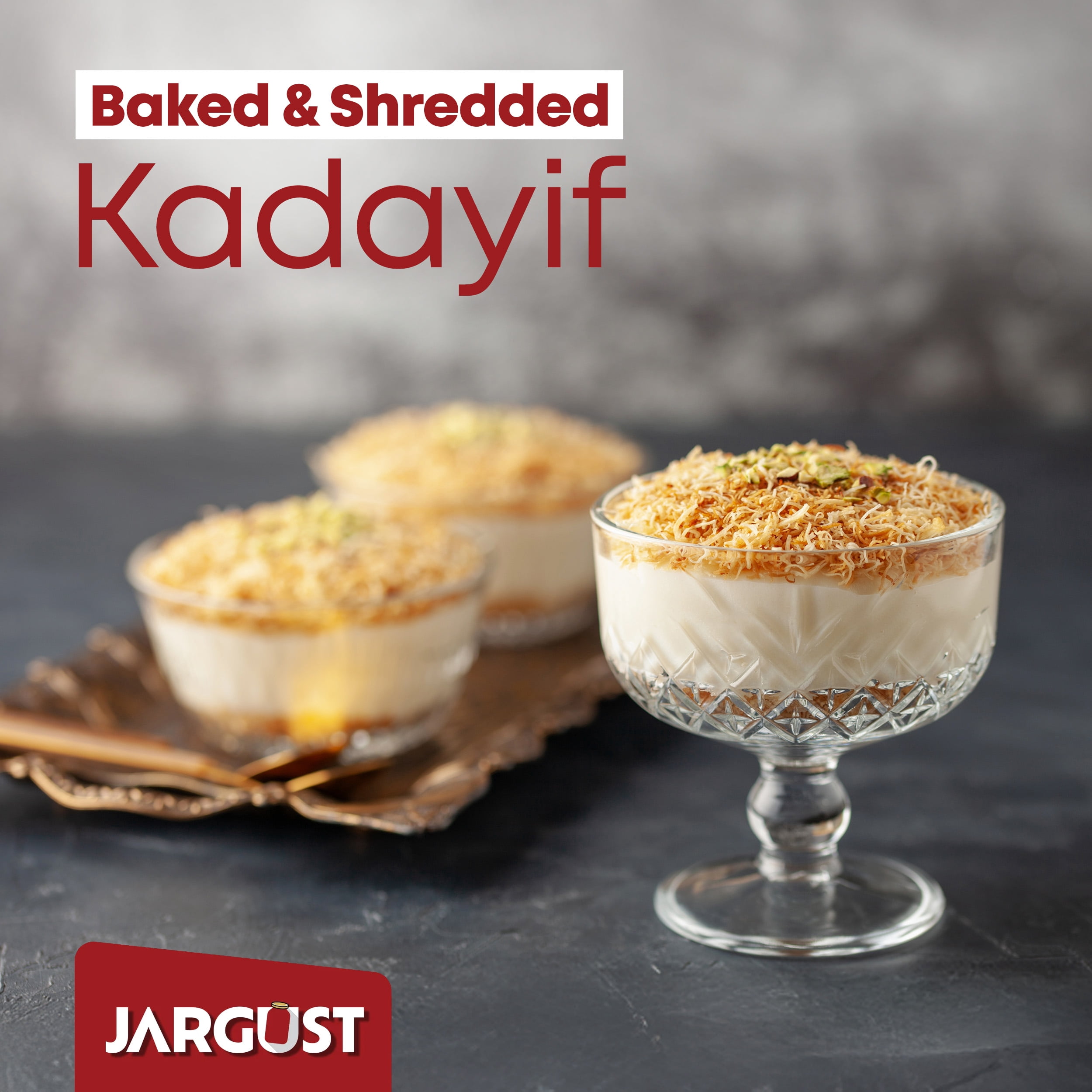 Jargust Bulk Baked & Shredded Kataifi, Shredded Fillo Dough, Pastry Dough, 6lb