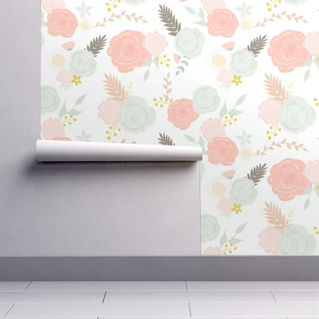 Peel-and-Stick Removable Wallpaper Floral Flowers Blooms Blossoms Pastel