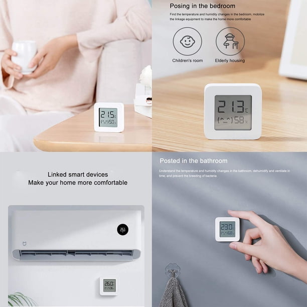 Para Xiaomi Mi Higrómetro Termómetro digital Termómetro Bluetooth Medidor profesional de temperatura y humedad interior para el hogar para la medición de la habitación Adepaton WLJ-2817
