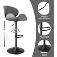 thumbnail image 6 of Bar Stools,Swivel Bar Stools Counter Height for Kitchen Island,Adjustable Bentwood Barstools, PU Leather Upholstered Bar Chair with Back and Footrest for Bar,Dining Room(Grey 1PCS), 6 of 17