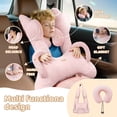 thumbnail image 4 of FLORICH Car Sleeping Travel Pillow for Adults and Children to Support Head and Body on Road Trips with Neck Pillow and Blanket, Pink, 4 of 9