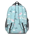 thumbnail image 3 of Unicorn and Narwhal Blue Pattern Backpack for School, Cute School Bag with Adjustable Shoulder Straps and Padded Back, 16.9"x12.6"x5.9", 3 of 5