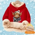 thumbnail image 4 of MAIHAN-Girls Christmas Hooded Sweatshirt - Soft Highland Cow Print Pullover, Cozy Warm Kids Top for Winter Outdoor Play and Holiday Activities(E-Multicolor,15-16 Years), 4 of 5