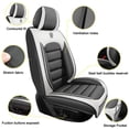 thumbnail image 4 of Leather Seat Covers Fit for Toyota 96% Models,Premium Car Seat Covers Full Set,Waterproof Car Seat Cushions with Airbag（Luxury-Gray&White）, 4 of 6