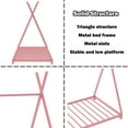 thumbnail image 2 of Bellemave Twin Size Montessori Floor Bed Metal Tent Bed Frame with Triangle Structure and Slat Support House Bed Teepee Bed Frame, No Box Spring Needed, Pink, 2 of 11