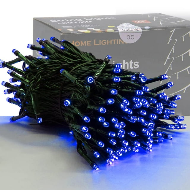 Miniluces decorativas navideñas para el hogar, 200 LED, color azul