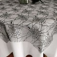 thumbnail image 5 of Hvmvliv Halloween Party Tablecloth Round Halloween Tablecloth Polyester Oil-Proof Easy Cleaning Halloween Home Decorations Gray, 5 of 6