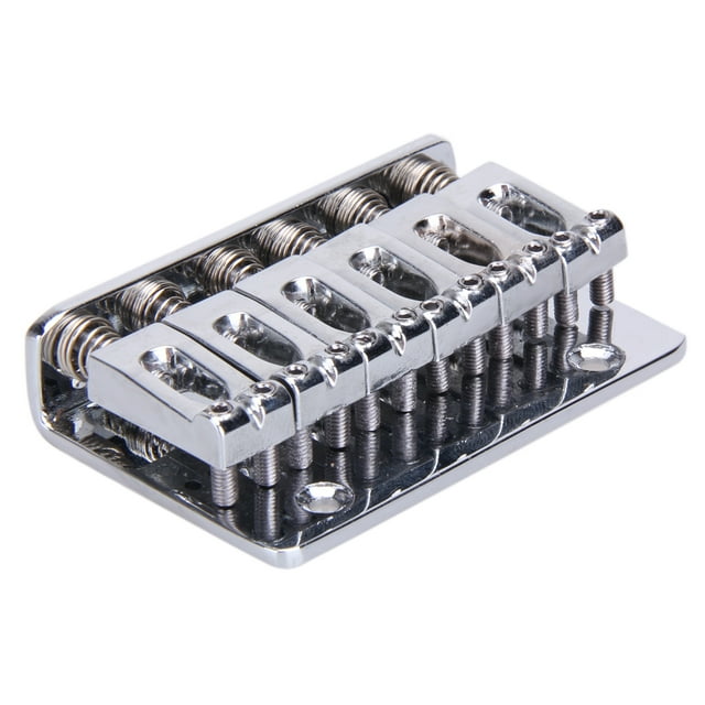 Puente De Guitarra Puente rígido de carga superior Puente de guitarra eléctrica de 65 mm con 5 tornillos (plata)