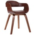 thumbnail image 1 of Silla de comedor VidaXL elegante con reposabrazos de piel sintética marrón, 1 of 5