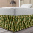 thumbnail image 1 of Camo Bed Skirt, Kitten Silhouette Protective Cat Theme in Jungle Colors Animal Silhouettes, Elastic Bedskirt Dust Ruffle Wrap Around for Bedding Decor, 4 Sizes, Green Dark Green Cream, by Ambesonne, 1 of 2