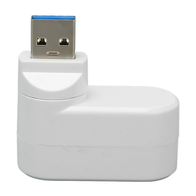 USB 3.0 Hub, Plug and Play 3 Port Portable 90 Degree Rotatable USB Hub for Laptop Black,White