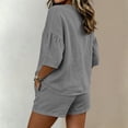 thumbnail image 7 of ATOYSOY Womens 2 Piece Linen Short Set V Neck Ruffle Sleeve Top And Shorts Casual Summer Outfit Set For Beach Vacation And Everyday Wear, 7 of 7