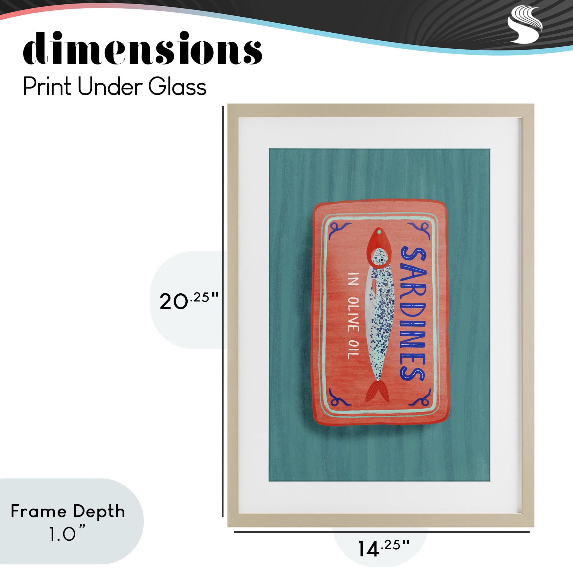 Stupell Industries Sardines Olive Oil Seafood Birch Framed Print Under Glass, design by Metka Hiti
