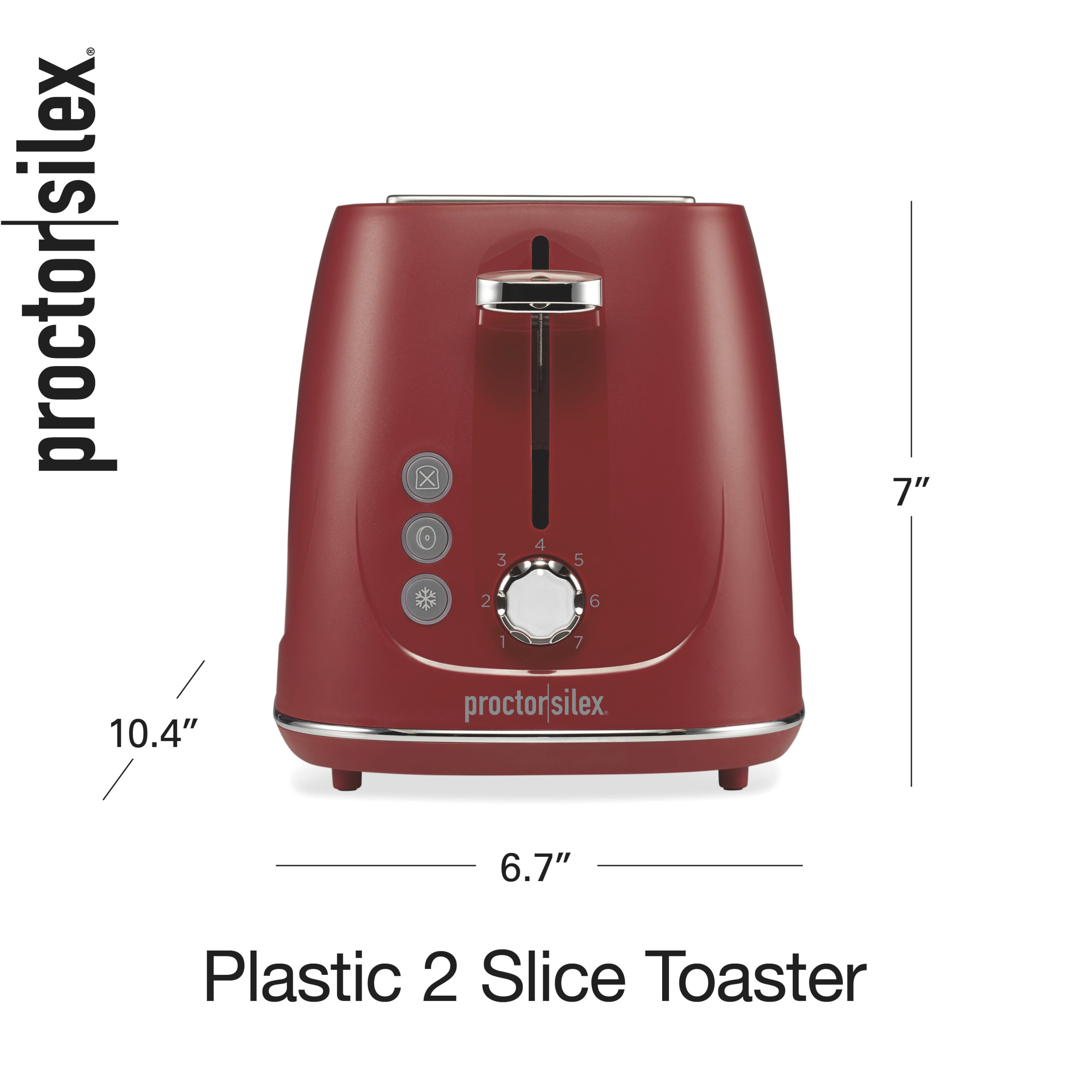 Proctor Silex 2-Slice Toaster with Wide Slots, Red photo 8