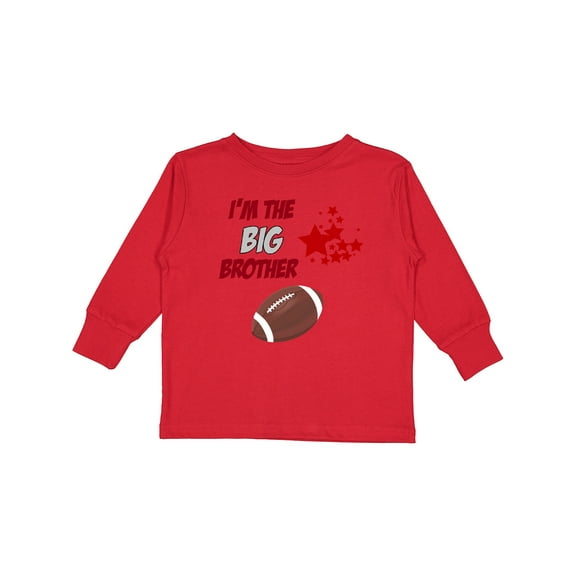 Inktastic I'm the Big Brother Football Boys Long Sleeve Toddler T-Shirt